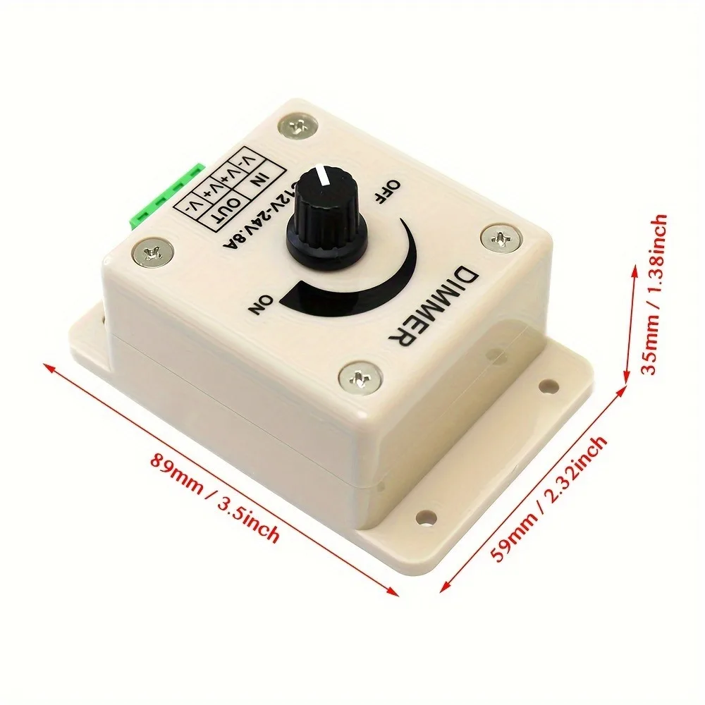 

LED Dimmer DC 12V 24V 8A Adjustable Brightness Controller Switch Cob Strip Light Driver Single Color Light Power Supply