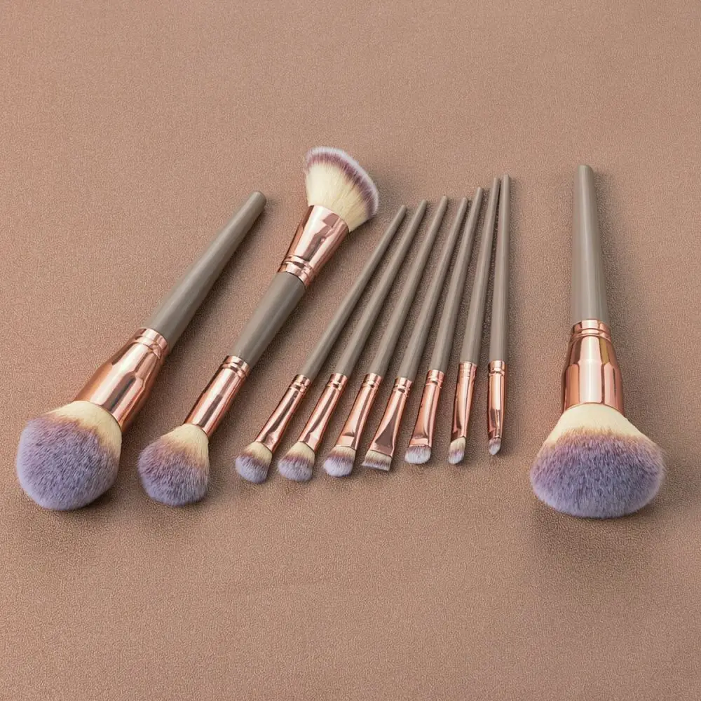 Professional Champagne Cosmetic Brush Set Soft Synthetic Hair For Face Foundation Powder Eye Shadow Blush Beauty Makeup Tools