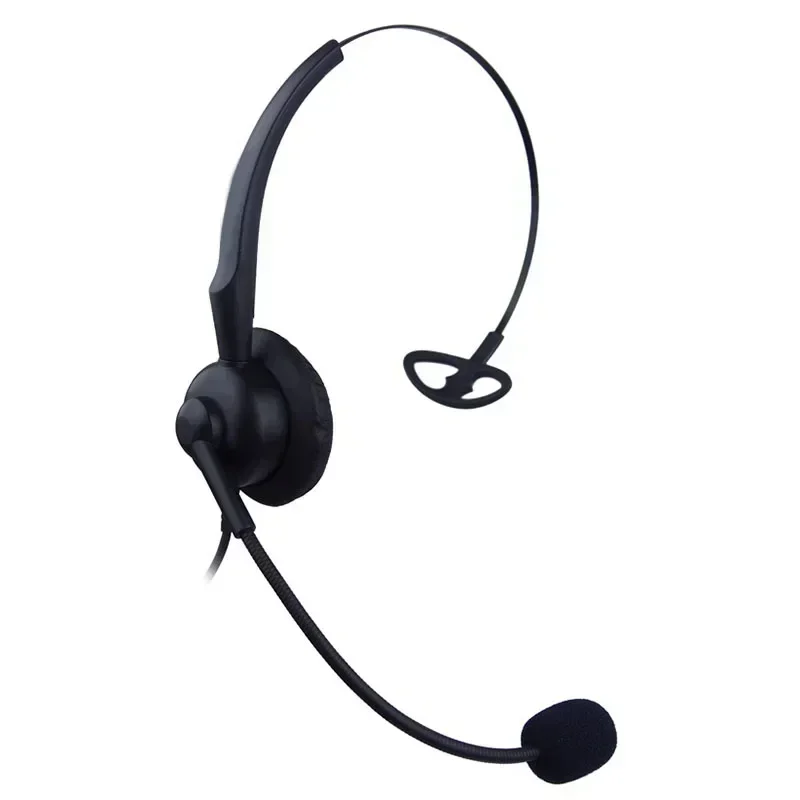 Binaural Headset with Microphone for Call Center Agents – RJ9/Crystal Plug for Landline Phones (Ideal for Outbound Calling)