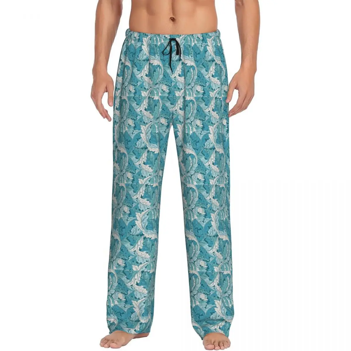 

Custom William Morris Pajama Pants Men Sleepwear Lounge Sleep Bottoms Stretch with Pockets