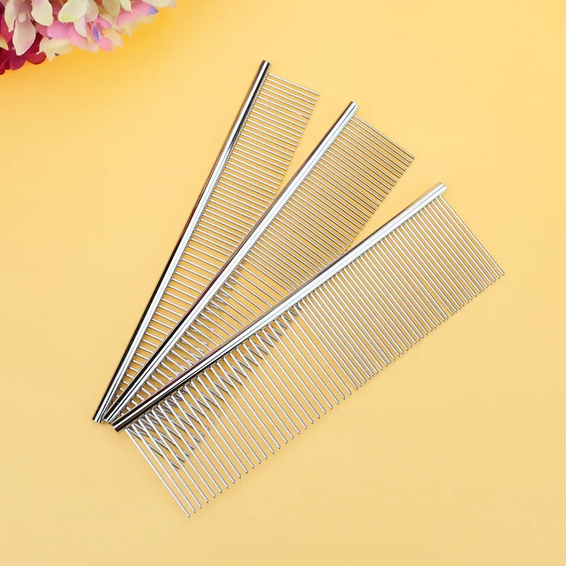 Puppy Grooming Comb Groomer Dog Stainless Steel Groomer Pets Combs Hairbrush Cat Dog Grooming Combs Hair Care Cleaning Hair Comb