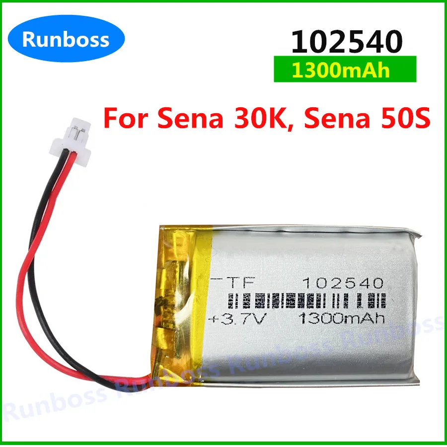 

New 3.7V 1300mAh Li-Polymer Battery For Sena 30K, Sena 50S Motorcycle Bluetooth Headset, Helmet Intercom 102540