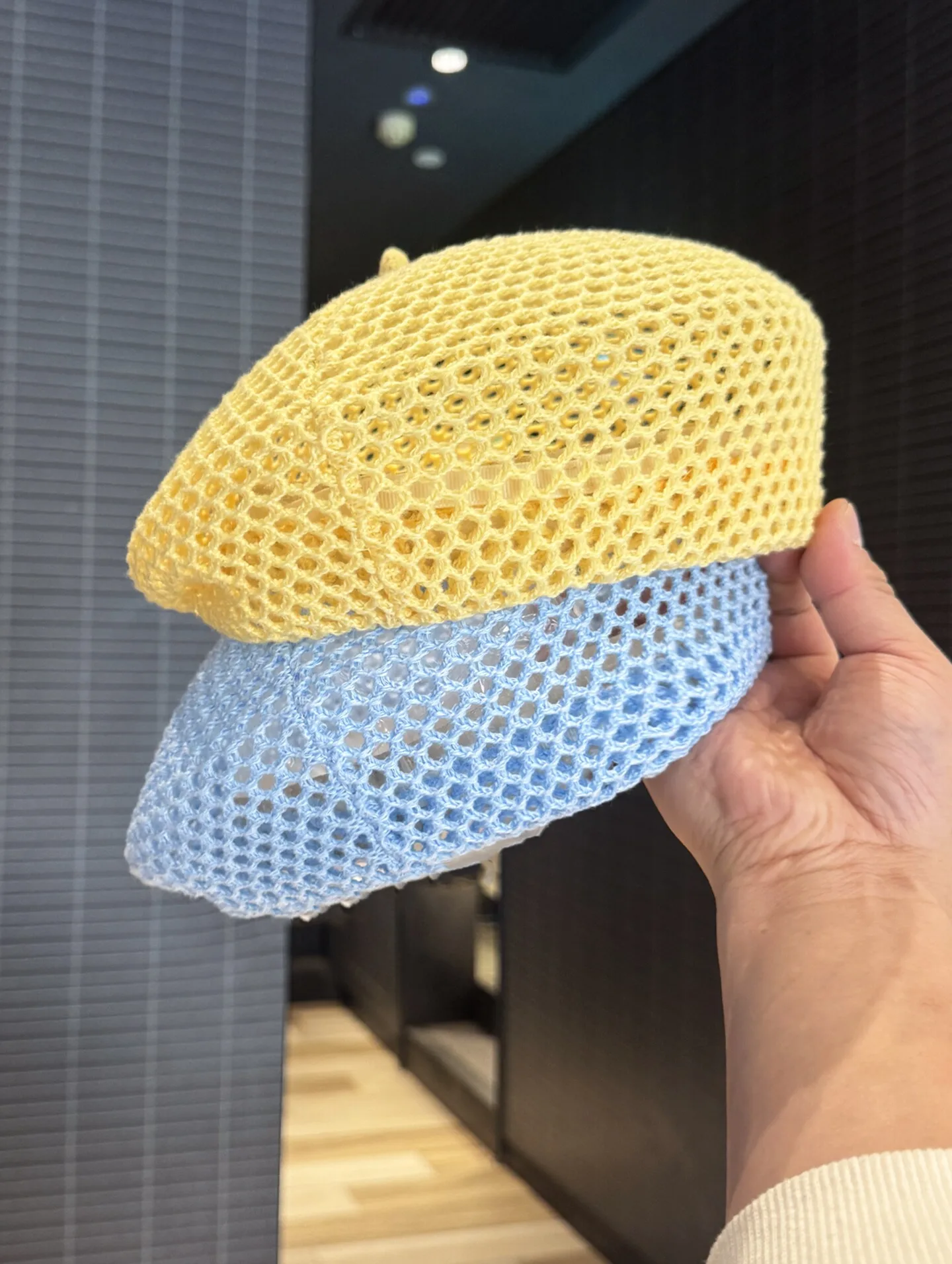 Korean Solid Hollow Out Beret Cap Thin Breathable Painter Hat Stylish Summer Face-flattering Newsboy Cap for Women