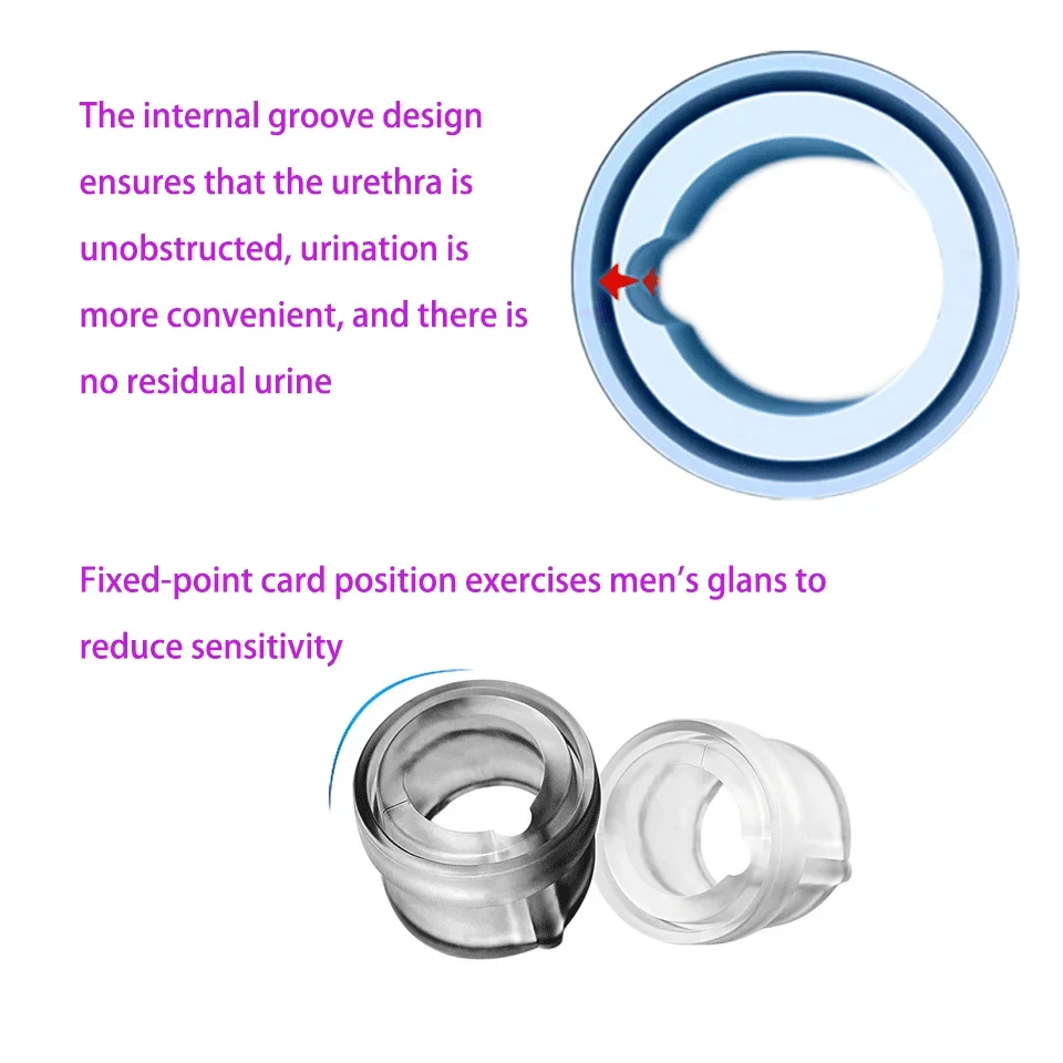 Silicone Cock Ring Ghost Exerciser Delay Ejaculation Reusable Foreskin Corrector Sex Toys for Men Penis Stretcher intimate goods