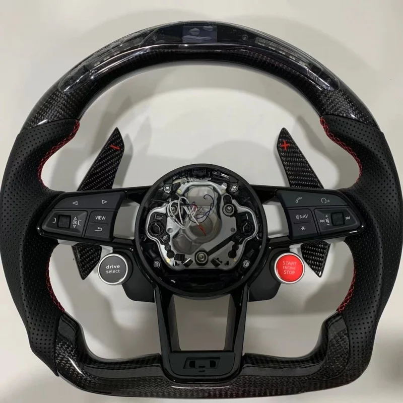 

Customized RS R8 Leather Carbon Fiber LED Steering Wheel for Audi A3 A4 A5 A6 A7 C6 C7 C8 RS3 RS5 RS6 RS7 S3 S4 B9 S5 B8 Q5 Q7