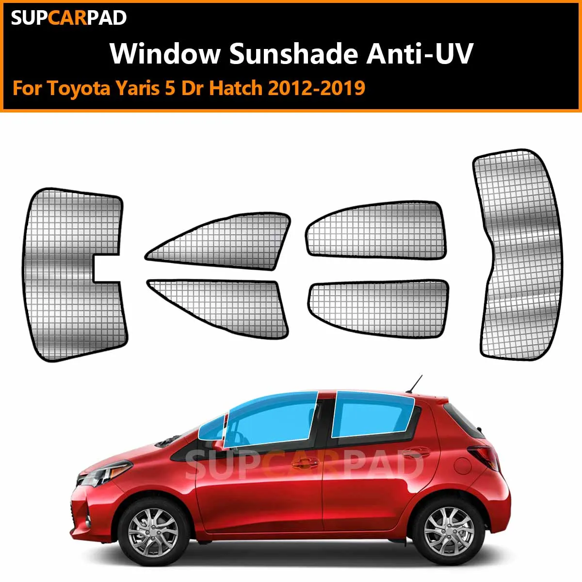

Для Toyota Yaris 5-дверный хэтчбек 2012-2019: Индивидуальные солнцезащитные шторки на окна автомобиля, анти-УФ, козырьки-дефлекторы, аксессуары