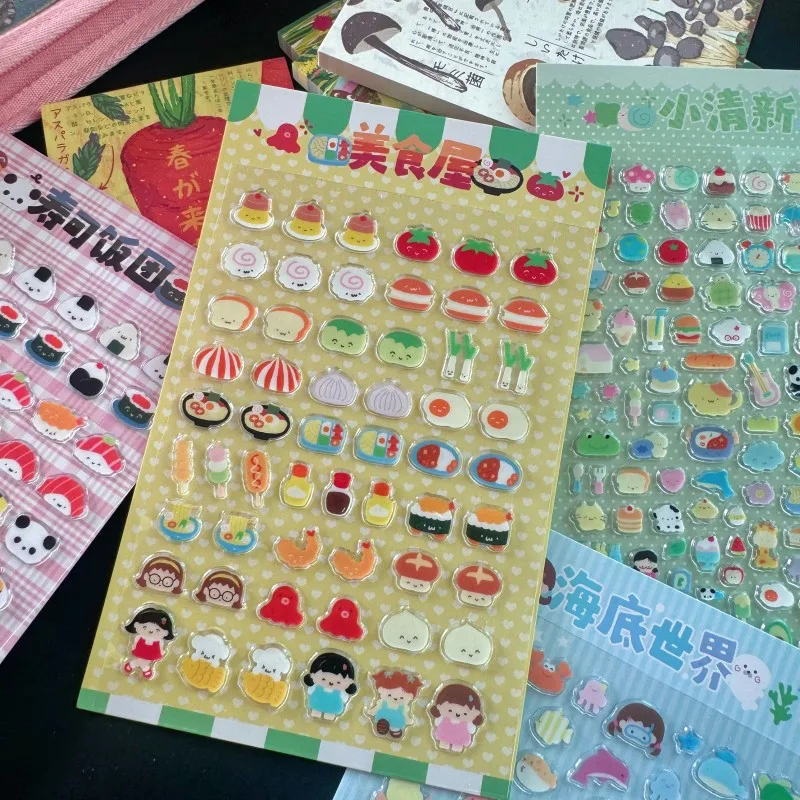 Ins Bonbon Drop ملصقات لطيف كريستال ثلاثية الأبعاد الإغاثة ملصق مائي لحقيبة الهاتف دفتر السنة الجديدة  bons bons bons à 걸 걸 걸 걸šulg