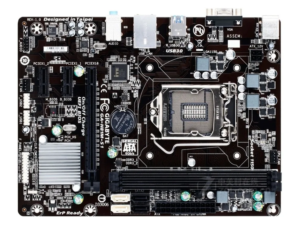 Imagem -02 - Placa-mãe do Desktop do Gigabyte-ga-h81m-s1 Lga 1150 i3 i5 i7 Ddr3 16g Novo