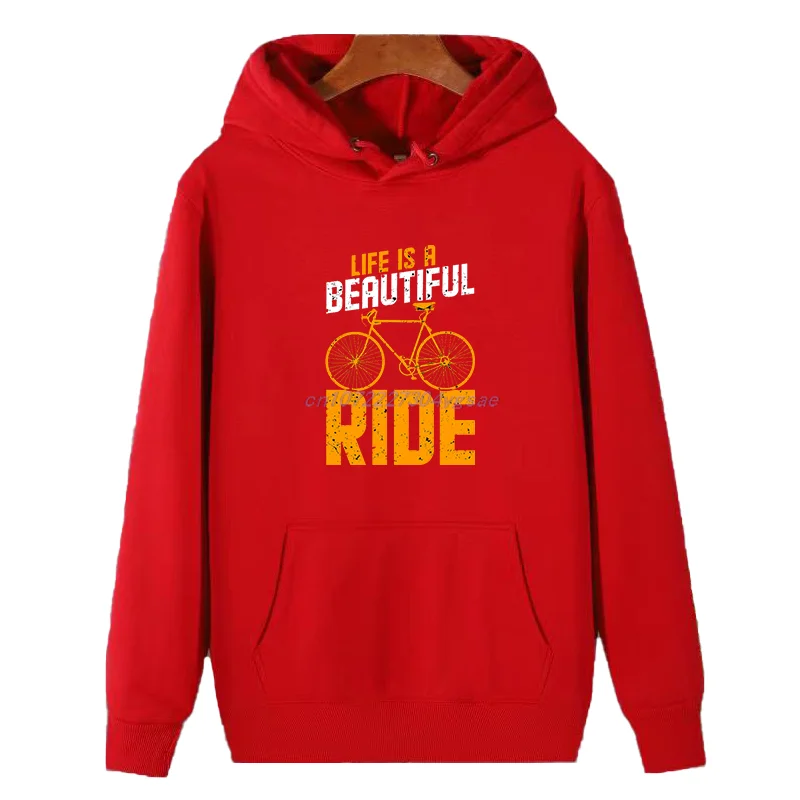 Life Is A Beautiful Ride Fashion Winter Essentials Hoodie Hooded Sweatshirt Sweaters New Sweatshirts Thick Sweater Man Hoodie