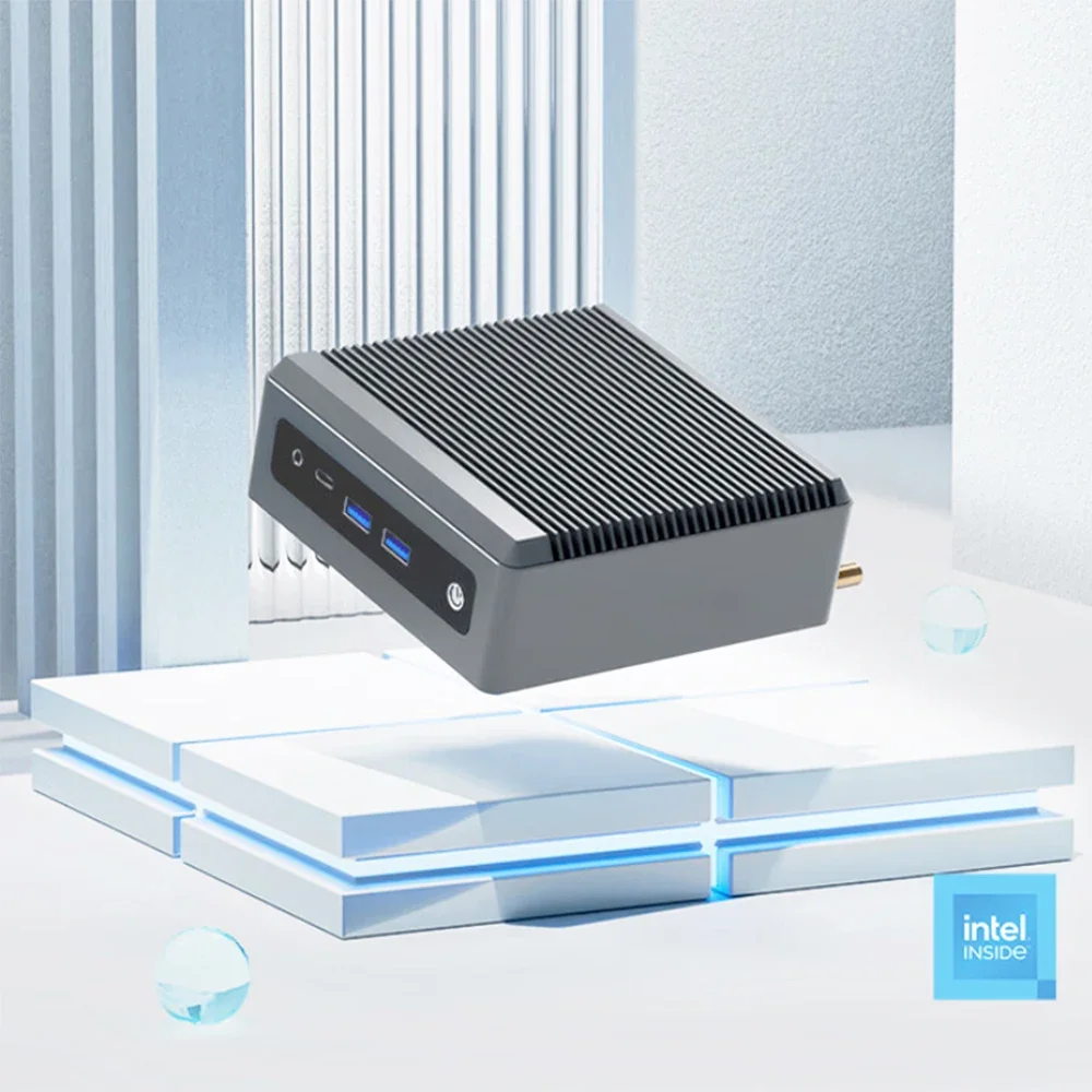 Maxtang Mini PC Intel N100 CPU Fanless Mini Computador Quad Core DDR4 Dual LAN Dual Display PC Compacto para Negócios