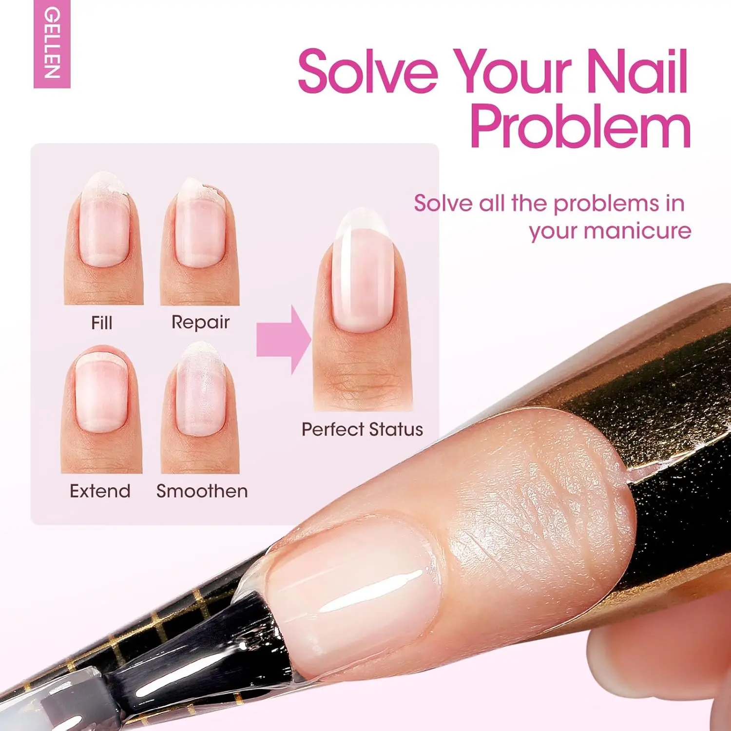 GELLEN 3 قطعة 18 مللي منشئ جيل للأظافر معطف فوقي قاعدة معطف مجموعة طلاء الأظافر لتمديد الأظافر ثلاثية الأبعاد هلام النساء هالوين الفن #3
