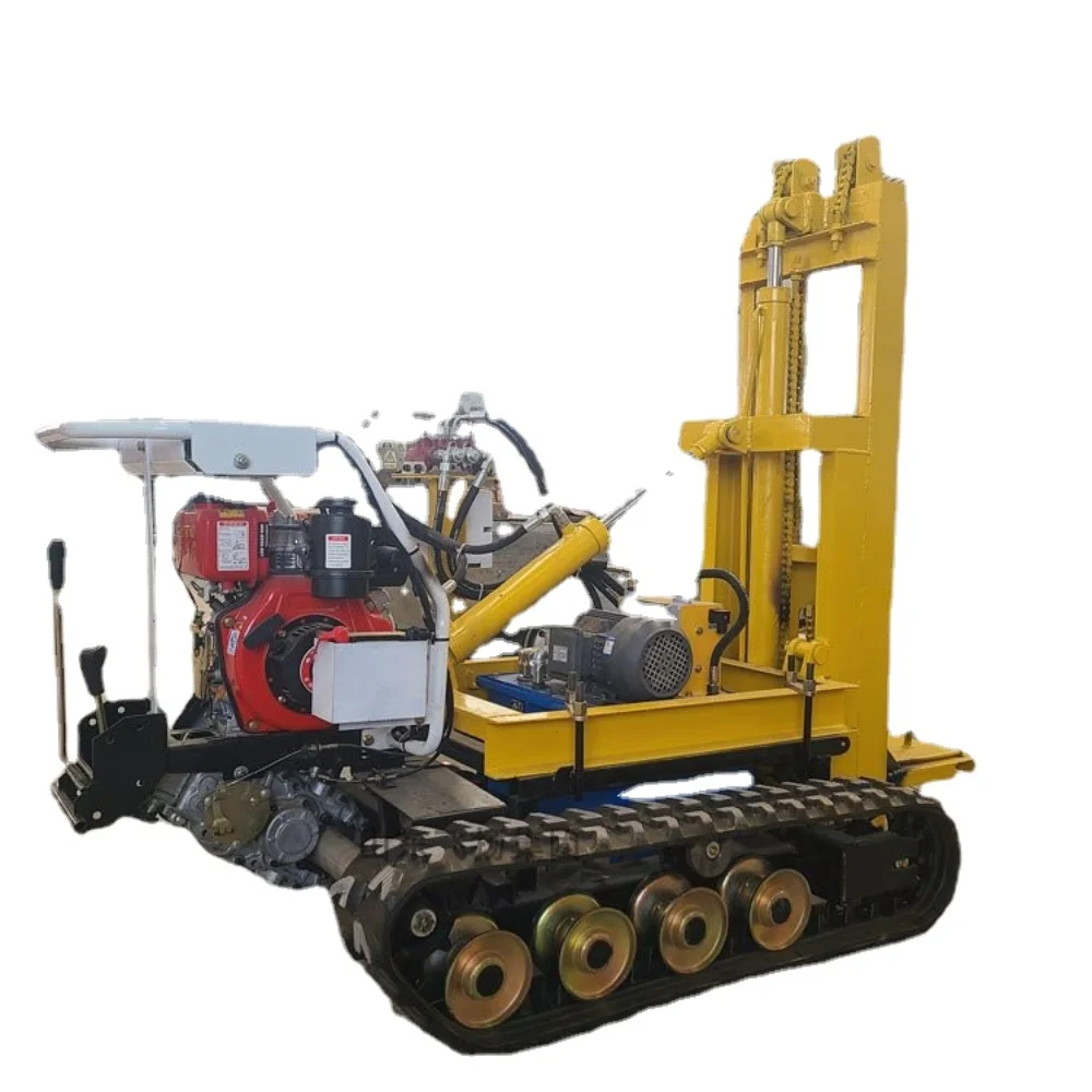 Pneumatic down-the-hole crawler engineering fully hydraulic photovoltaic ground nail drilling rig photovoltaic pile driver