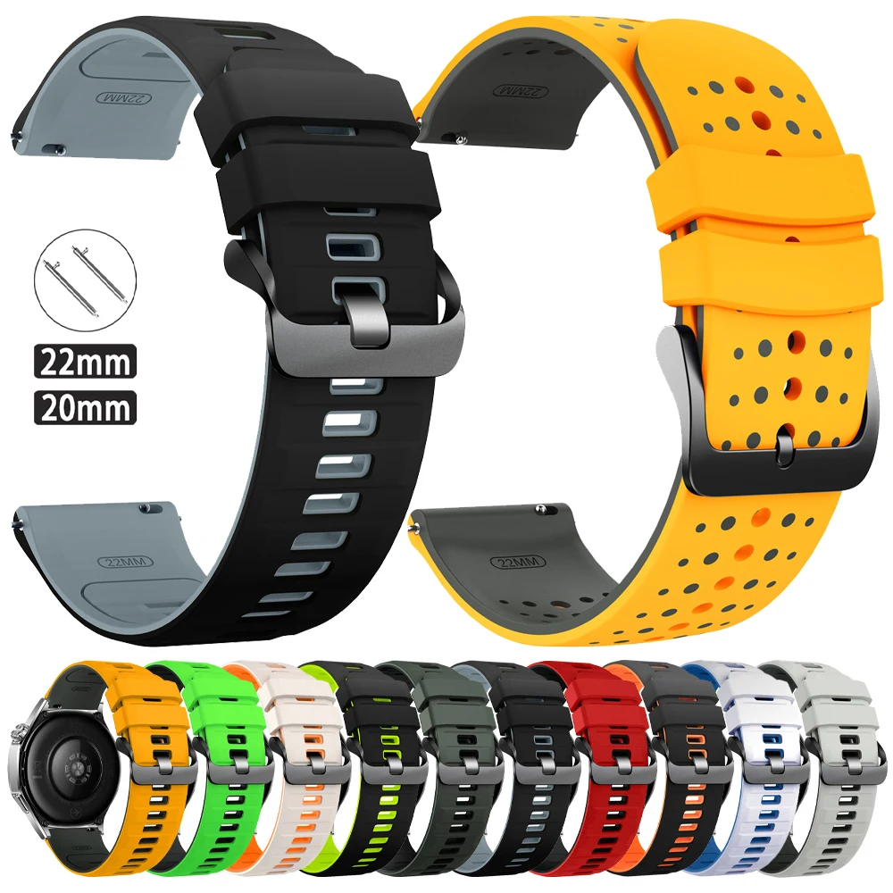 Silikon-Uhrenarmband 20mm 22mm für Garmin Vivoactive 6 5 4 Band Forerunner 570 265 255 165 645/Venu 4 3 Sq2 Ersatzarmband