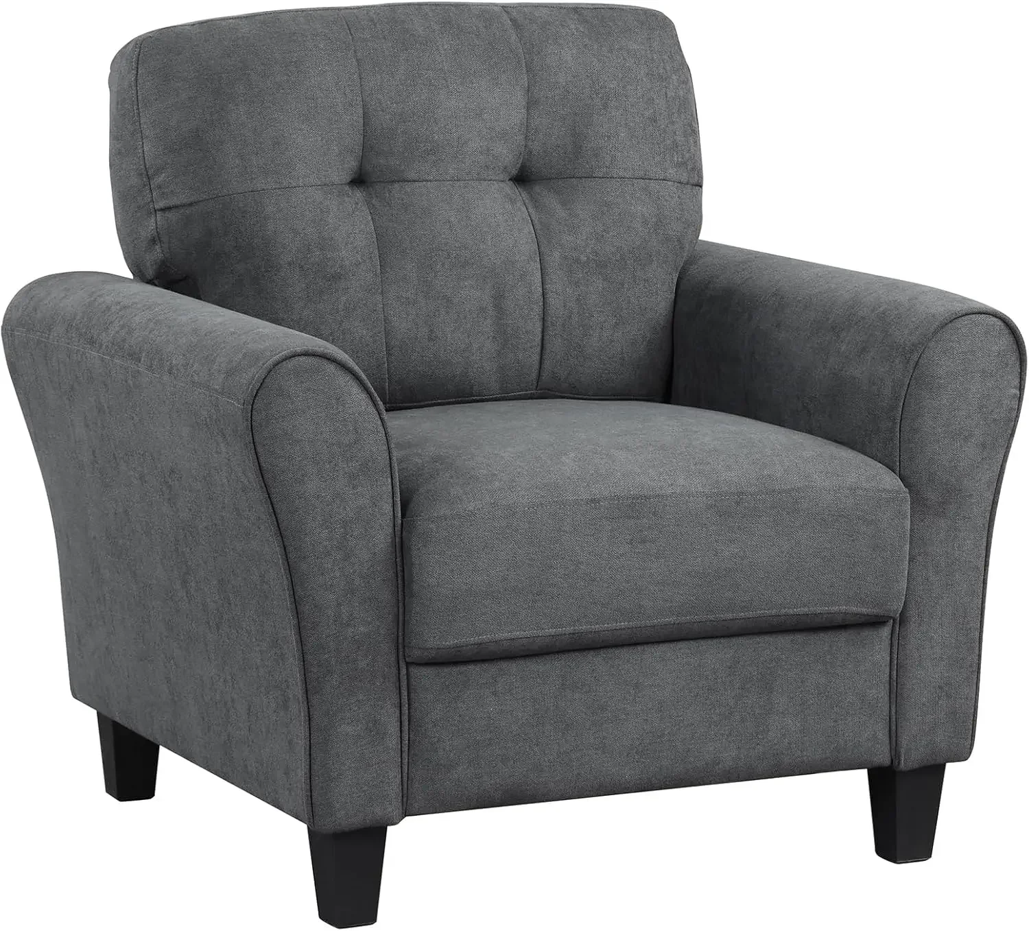 Giantex Modern Mid Accent Chair - Linen Living Room Chair with Tufted Back, 7