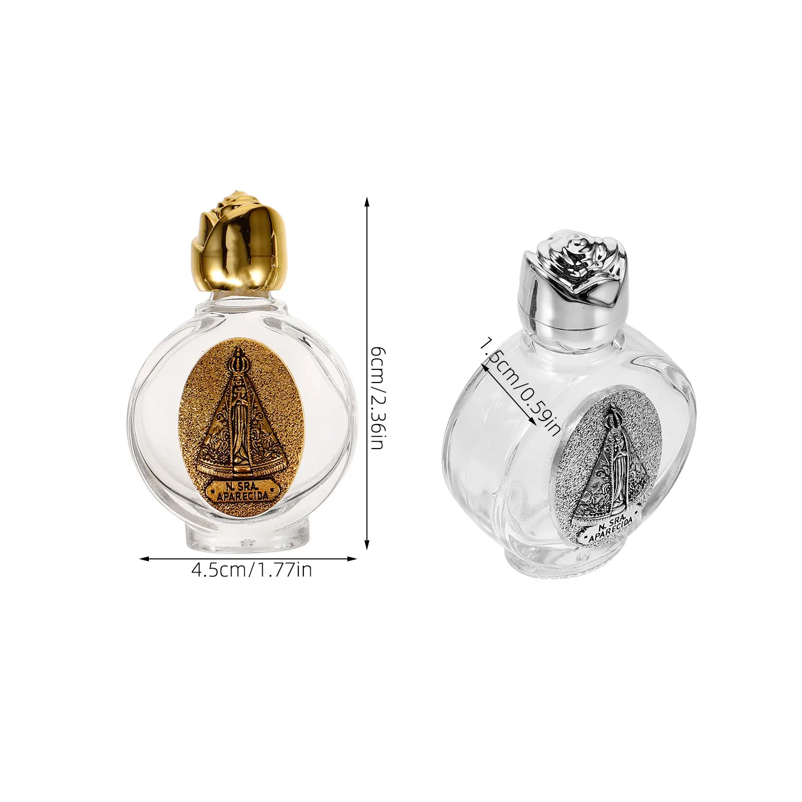2Pcs Refillable Glass Holy Water Bottle Catholic Religious Water Container for Home Church Baptism Decoration Wedding Party - view 5