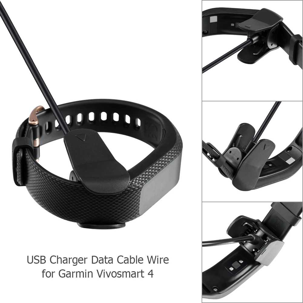 1m USB Charging Cable Short Circuit Protection Smart Bracelet Charger Cable Support Data Transmission for Garmin Vivosmart 4