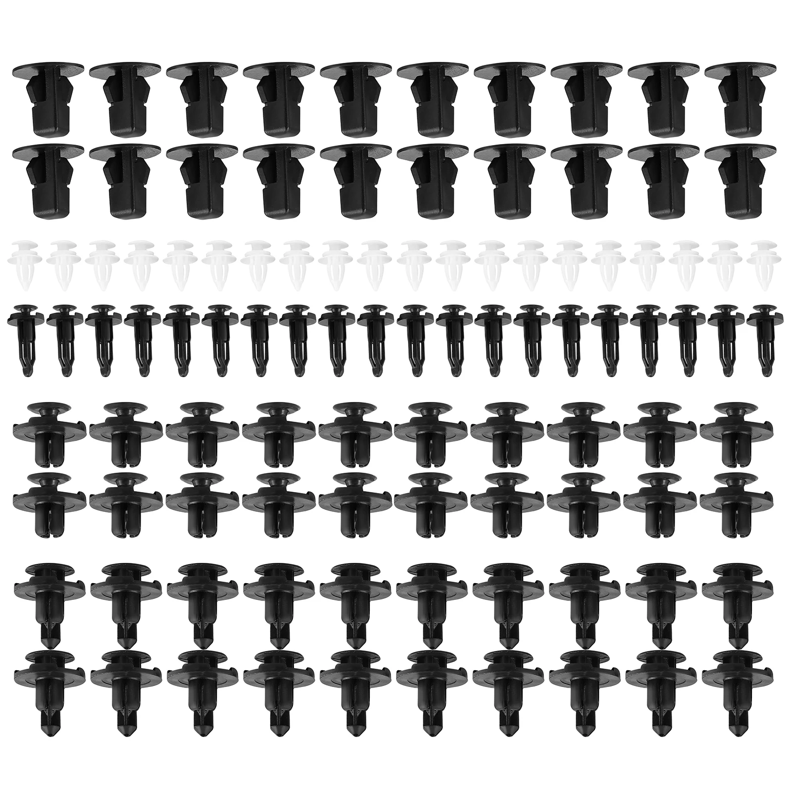 

100 Pcs Car Retainer Clip Rivet Clamp Push Pin Engine Cover Trim Body Bumper Fastener Plastic Strong Fixation Auto Parts