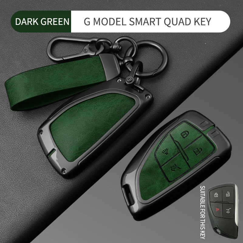 Leather Car Key Case Cover for Chevrolet Tahoe Suburban for GMC Yukon for Buick ENVISION S Plus Avenir 2020/21/22 /23