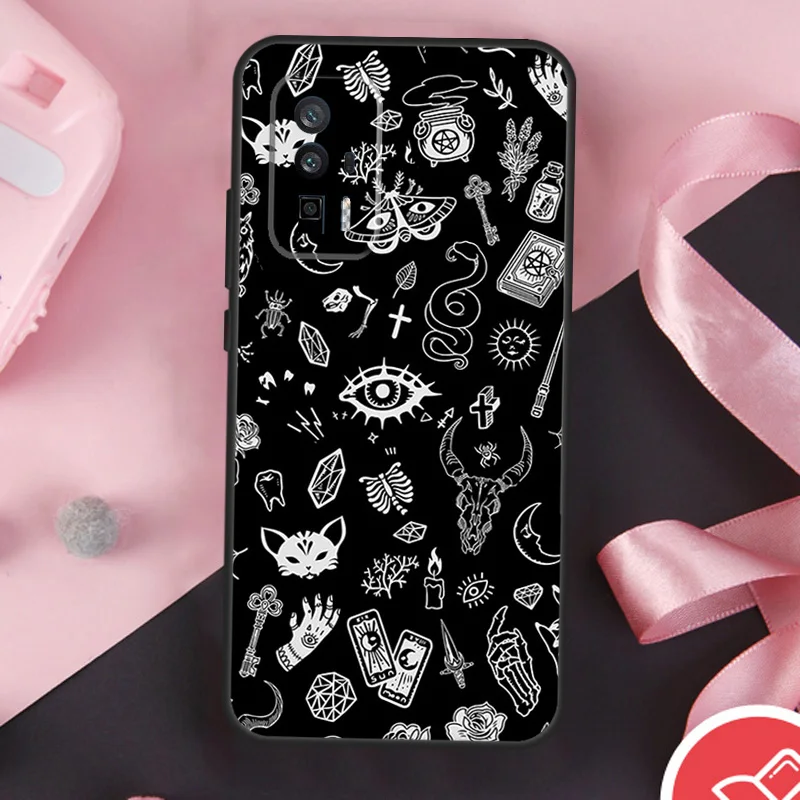 Occult Witchcraft Moon Gothic Witch Case For POCO F6 Pro X6 X5 X3 F3 F5 M6 M5s Xiaomi 14 Ultra 12 13 Lite 11T 12T 13T Pro Cover