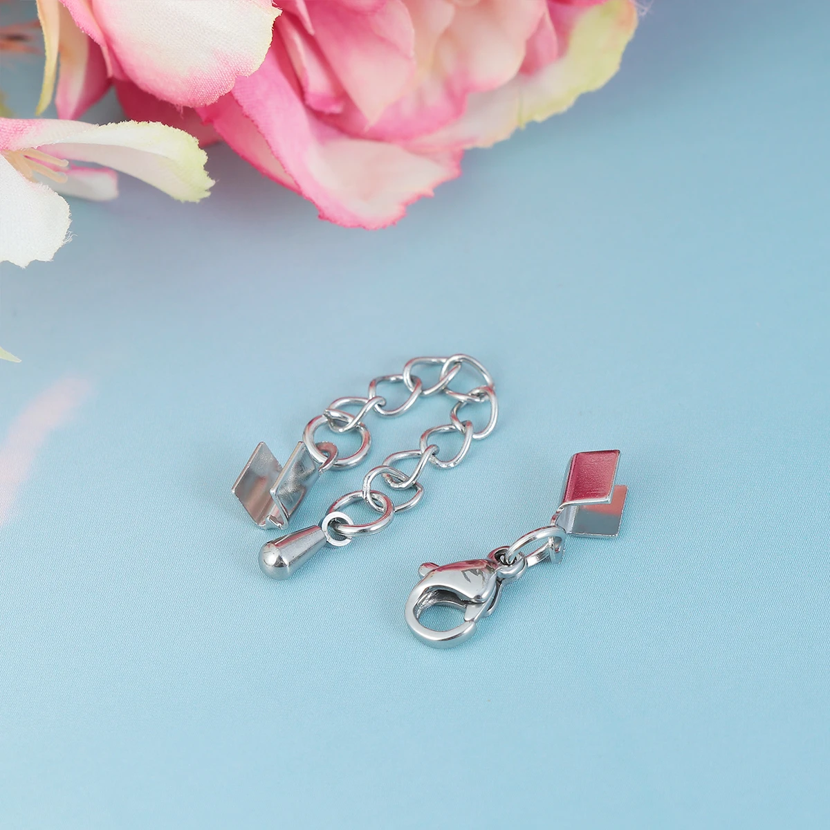 

10 Pcs Stainless Steel Clip Lobster Buckle Claw Key Lanyard Hooks Fasteners Crimp Ends Jewelry