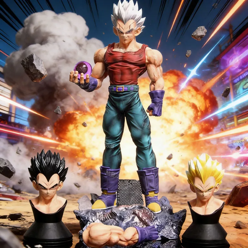 

JG Baby Vegeta GK Statue 31cm Dragon Ball Z Model with Three Heads Manga DBZ Super Saiyan Action Figure Anime Figurine Toys Gift