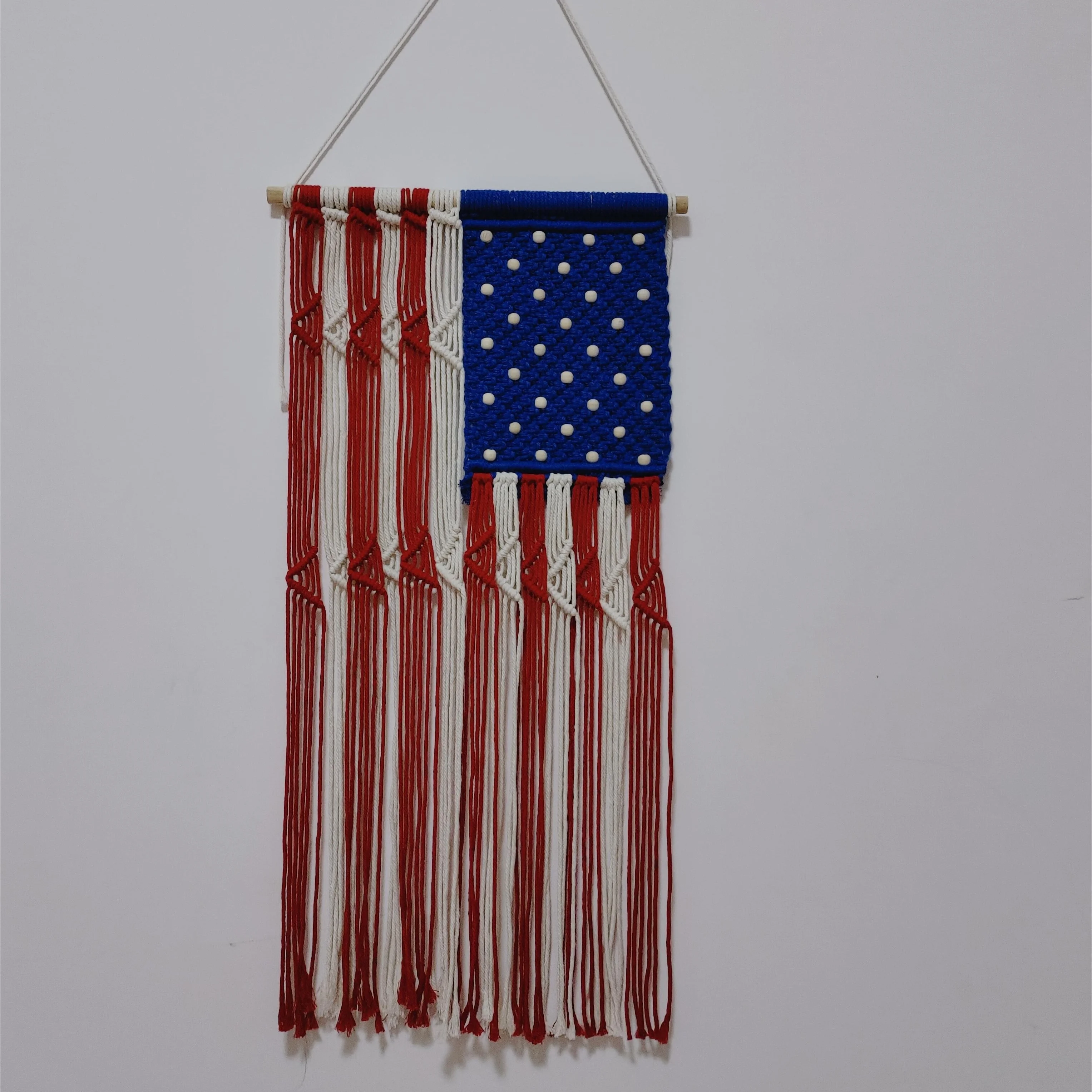 1pc Macrame Tapestry American Flag Boho Patriotic Decor Wall Art Decor Wall Hanging For Living Room Bedroom Home Decor