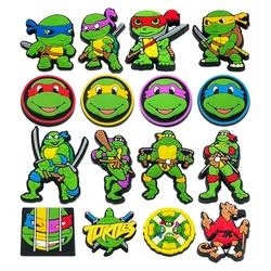 16pcs Ninja Turtle anime Cartoon Shoe Charms Shoe Buckle Decoration Children's Favorite Gifts Holiday Gifts Sandals Accessories
