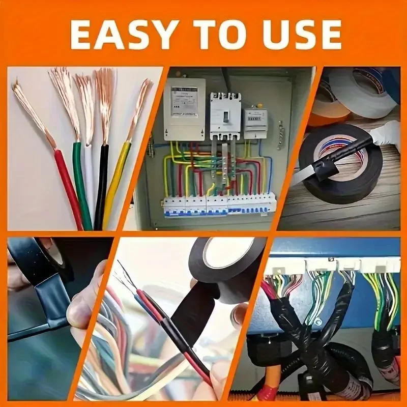 10pcs High-Temp ยางสีดําเทปไฟฟ้า-ทนทาน,ยืดหยุ่นฉนวนกาวสําหรับอุตสาหกรรม,Home & Mechanics ใช้