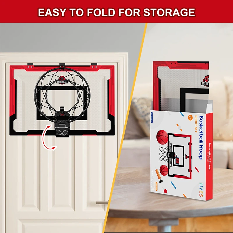 Grande Basquete Indoor para Meninos e Meninas, Kids' Hoop, Big Basketball Toys, Sturdy Backboard, 24 "x 16"