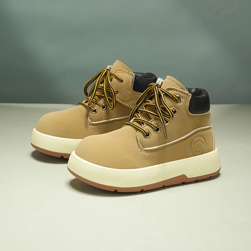 

2025 New Men's Big Yellow Boots Durable Anti - Skid Sole High - Top Chunky Sole Winter Fleece Lined British Work Boots Motorcycl