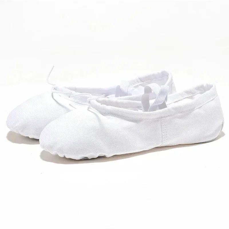 Flat Head Ballet Slippers Soft Sole Kids Adults Black White Indoor Yoga Gym Belly Dance Training Performance Casual Dance Shoes - view 6