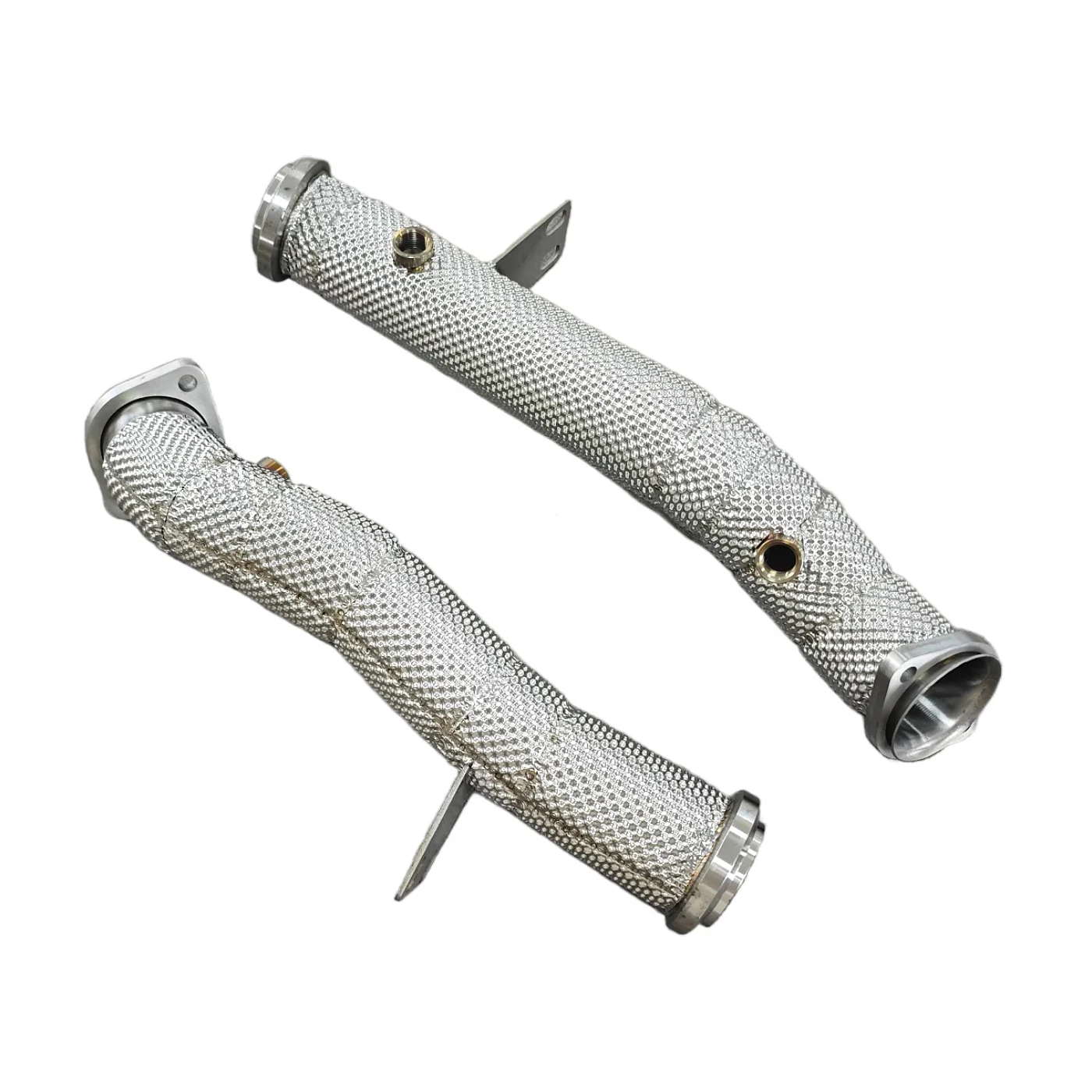 AKS Stainless Steel Heatshield Downpipe For Mercedes-Benz C400 C450 C43 Downpipe M276 3.0T Right Hand Racing Downpipe