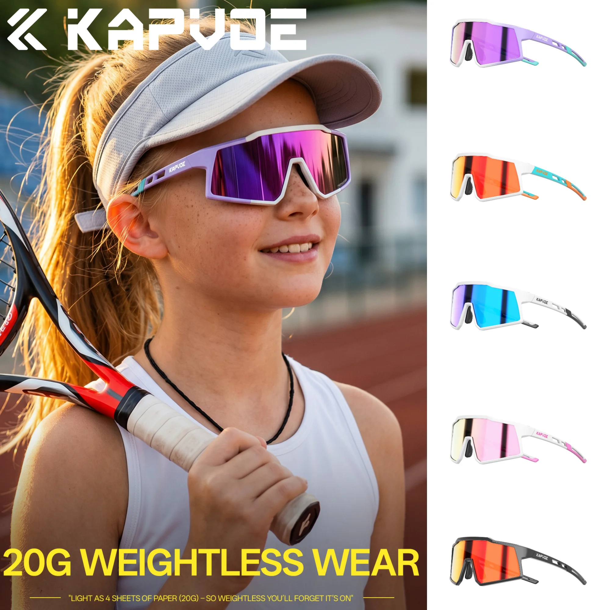 Kapvoe Girls Sports Sunglasses Kids Polarized Boys Sports Cycling Glasses Teenagers UV400 Eyewear and Running Biking Baseball