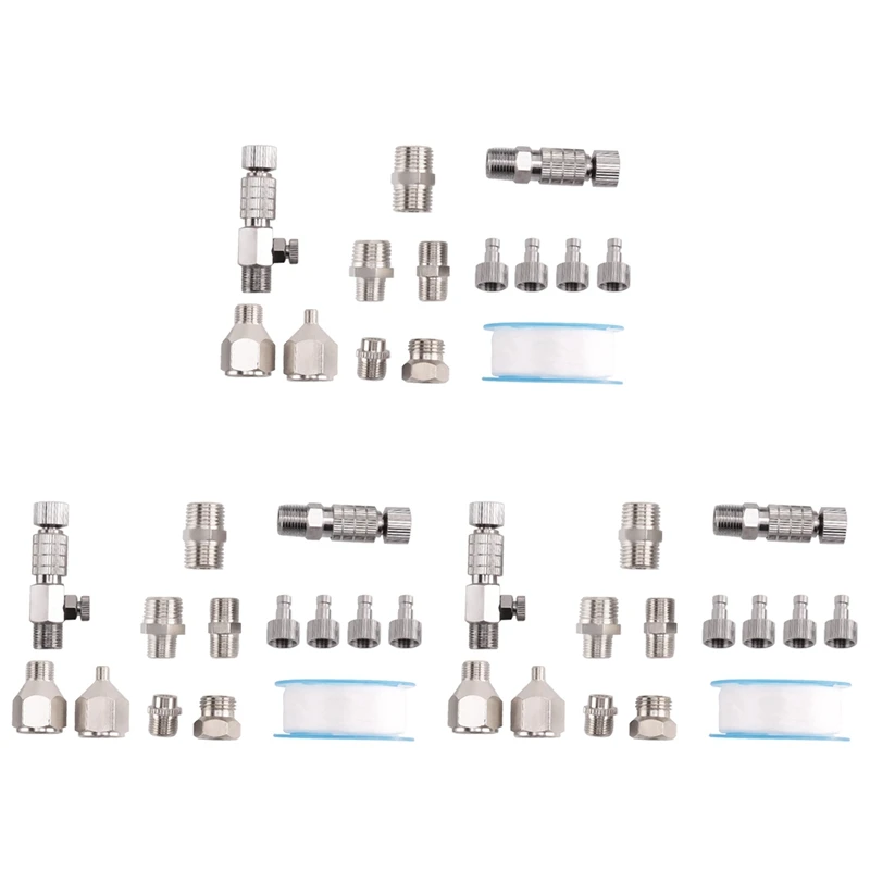 

42Pcs Airbrush Adapter Set, Airbrush Quick Release Disconnect Couplers, Airbrush Adapter Kit Fitting Connector Kit