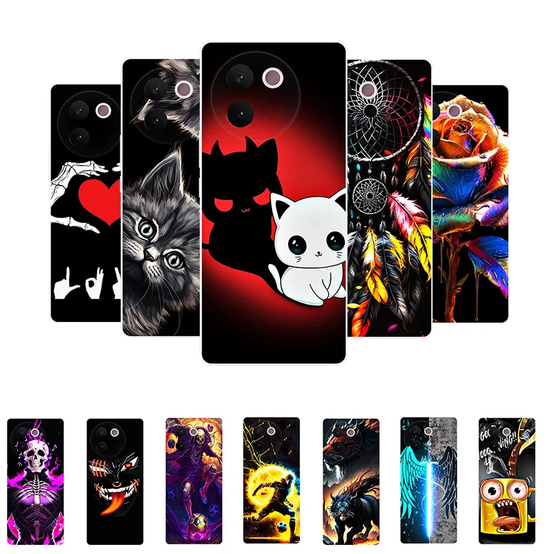 For Vivo V30e 5G Case V 30e Funny Cute Silicone Soft Back Cases for Vivo V30e V2340 V2339 Cover VivoV30e Shockproof Bumper