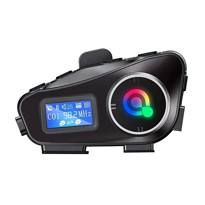 LED Screen Motorcycle Helmet Bluetooth Intercom Headset Auto Answer Communication Earphone For Motorbike Rider Driving