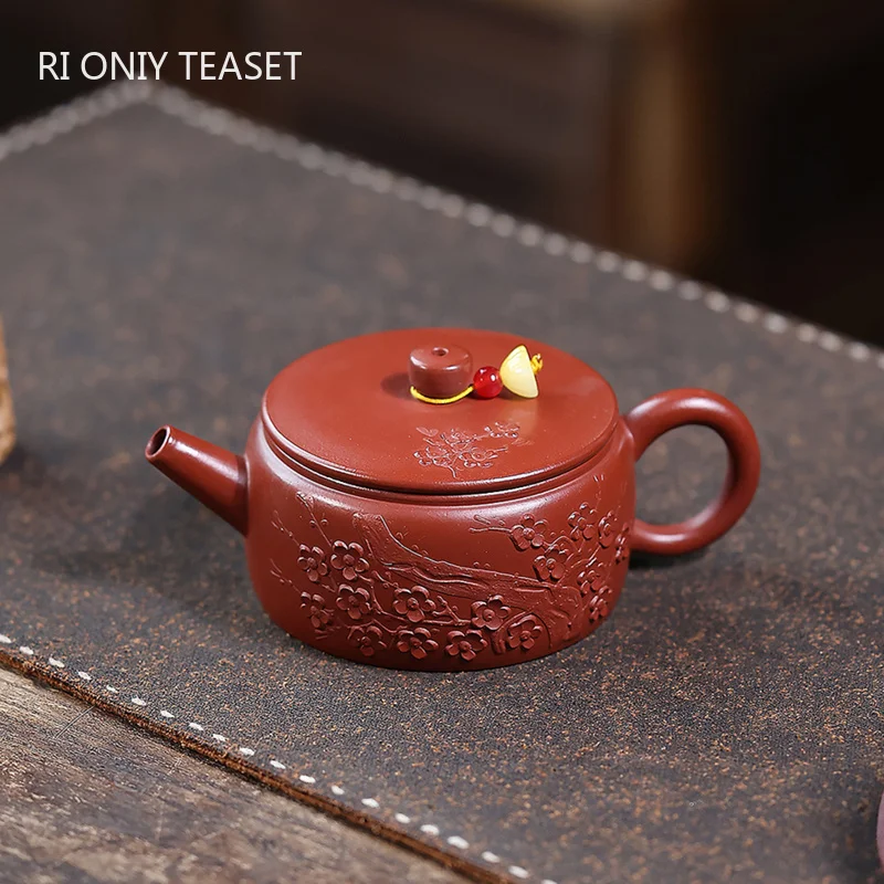 

130ml Yixing Purple Clay Teapot Large Caliber Handmade Plum Blossom Tea Pot Beauty Tea Infuser Kettle Chinese Zisha Tea Set