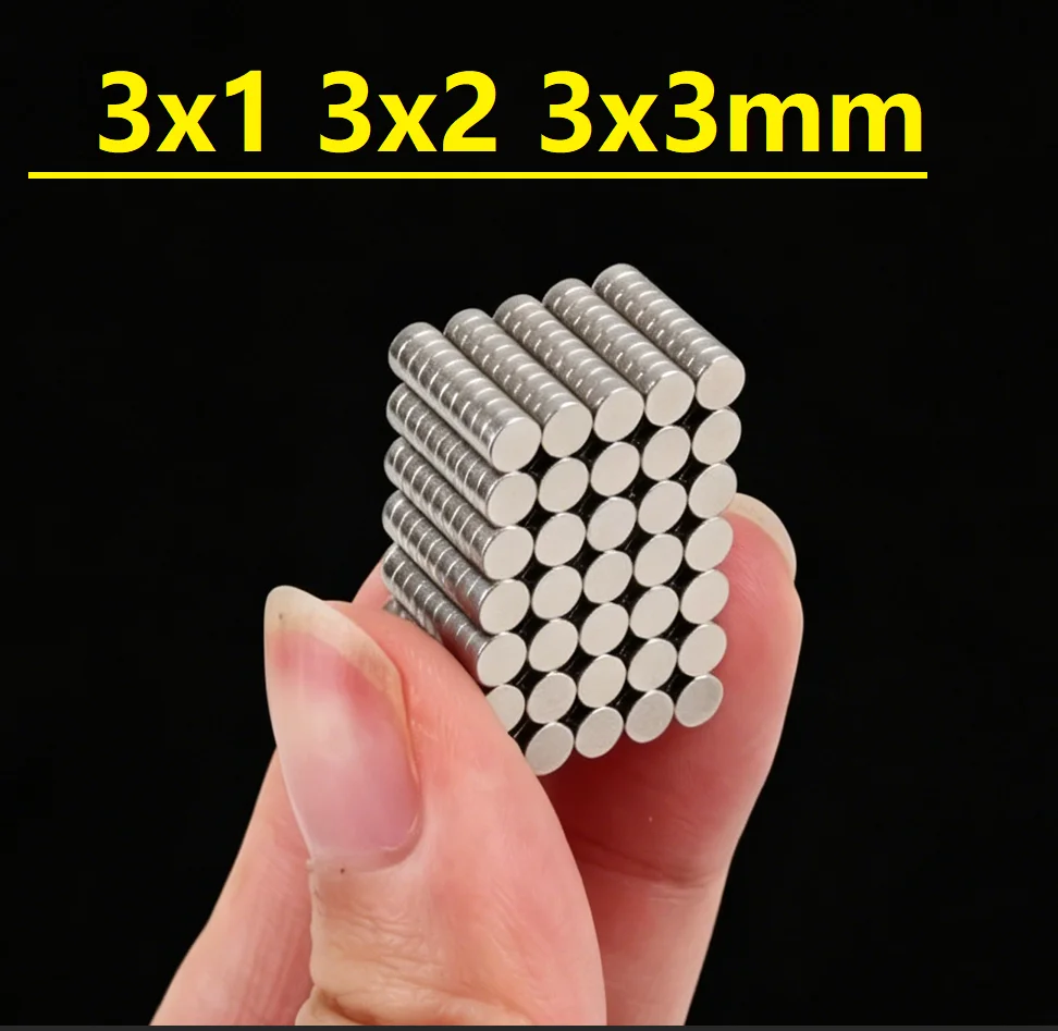 Powerful Neodymium Magnet N35 NdfeB Permanent Magnetic Imanes Round Super Strong Fridge Magnets DIY 3x1 3x2 3x3mm