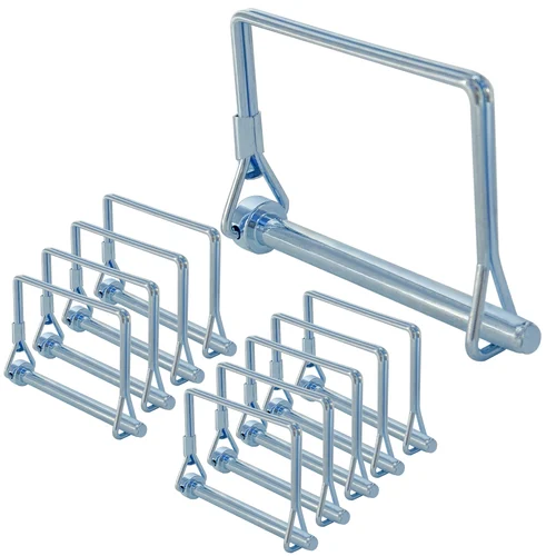 Imagen 1 del producto Pasador de bloqueo de eje cuadrado, anillo de acero en forma de D, pestillo de acoplador seguro, granja, césped, RV, remolque, camión, barco para diferentes coches o barcos, 10 Uds.