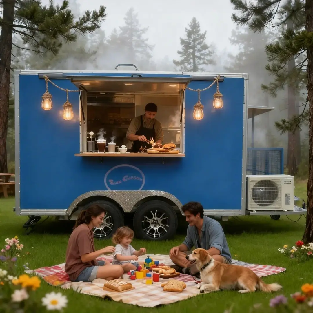 

Multifunctional Food Vending Trailer Towed Outdoor Commercial Operation Tool for Night Markets Fairs Scenic Areas