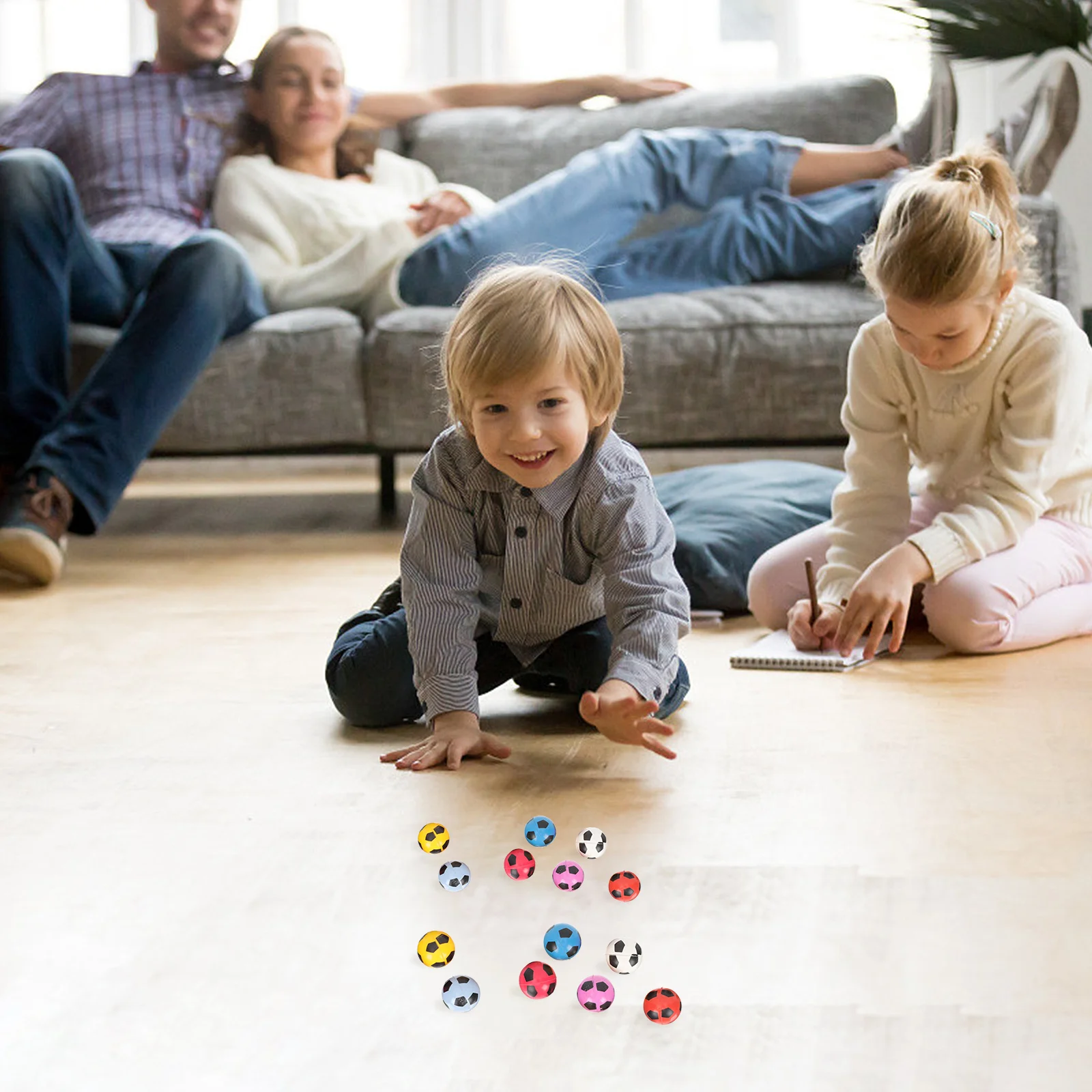 

Vaguelly 20pcs Bulk Bouncing Set for Kids Mini Soccer Basket Prizes Stress Relief Assorted Colors Synthetic Rubber