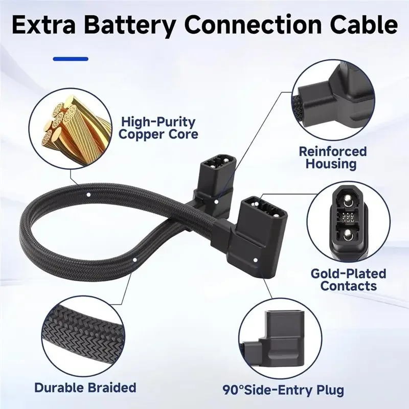 【Price Drop !!】Battery Cable for Ecoflow Delta 2, Delta 2 Max, 3- XT150 Male-male 40 in Expansion Connects Battery to Powe