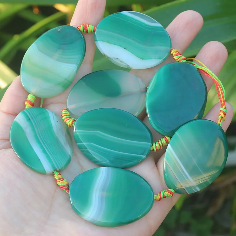 28-30x37-40mm Multi-Color Agates Oval Beads 8pcs ,  For DIY Jewelry making ! Mixed wholesale for all items!
