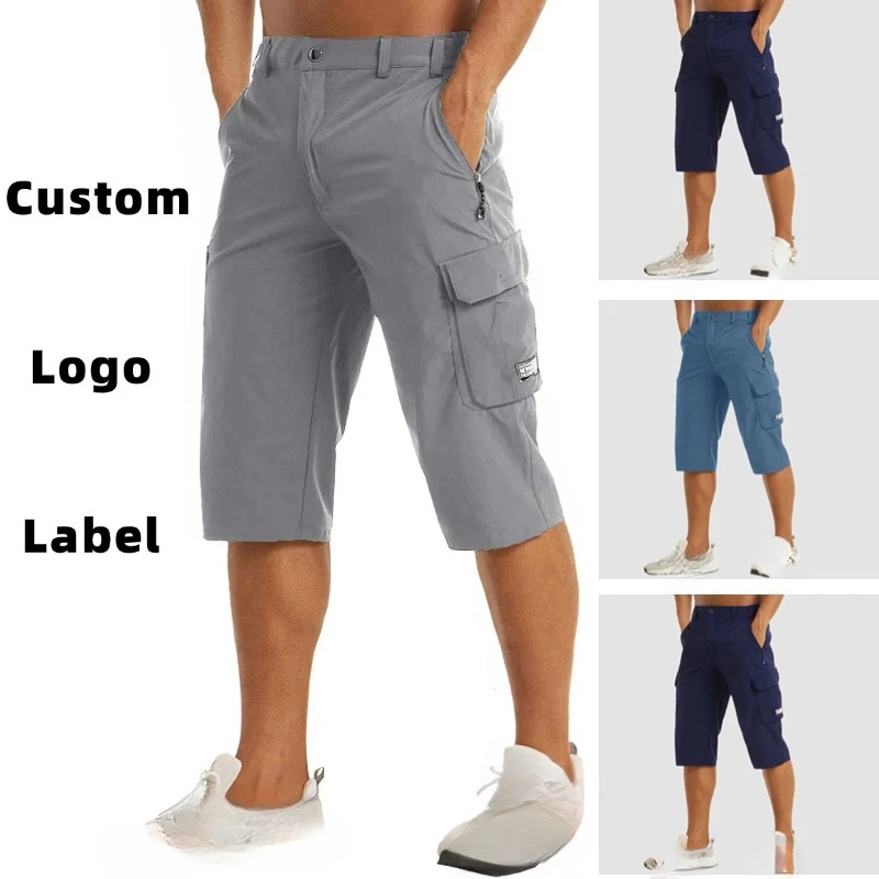 QICHE Men Loose Breathable 7 Inch Beach Pants Lightweight Casual Sports Trousers For Summer Daily Outdoor Wear
