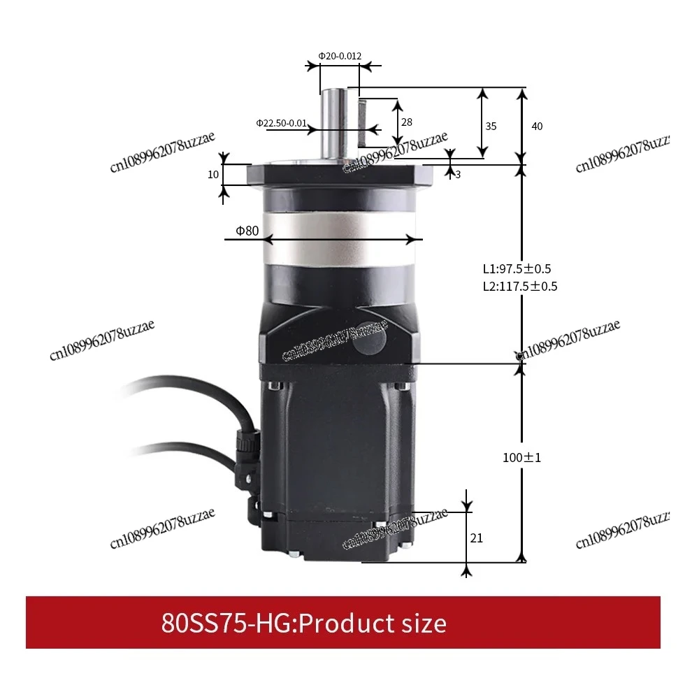 2.39N.m 80SS75-HG10-1 ASD275 Gear Ac Servo Motor High Performance Planetary Reducer Controller 750W Ac Servo Motor Drive