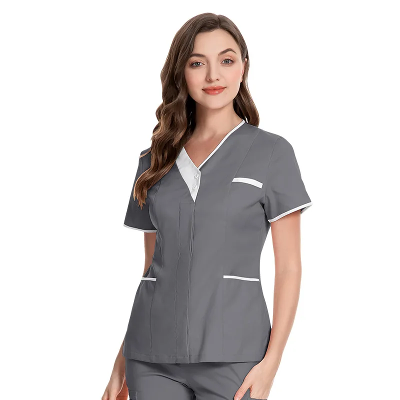 Uniformi mediche unisex Uomo Donna Abbigliamento infermieristico Costume di bellezza Infermiera Scrub Set Dottore Dentista Abbigliamento da lavoro Clinico Top Pantaloni