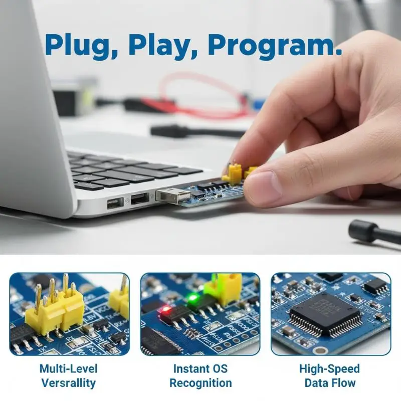 FT232RL USB To TTL Serial Adapter Module Multi Voltage Support Stable Performance For  Programming Projects