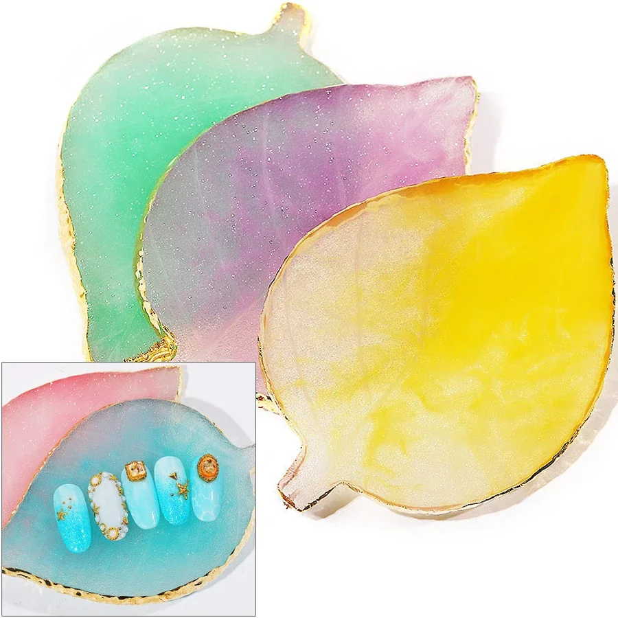 Natural Resin Stone Nail Art Color Palette Gel Polish Mixing Tools for Presentation And Photography