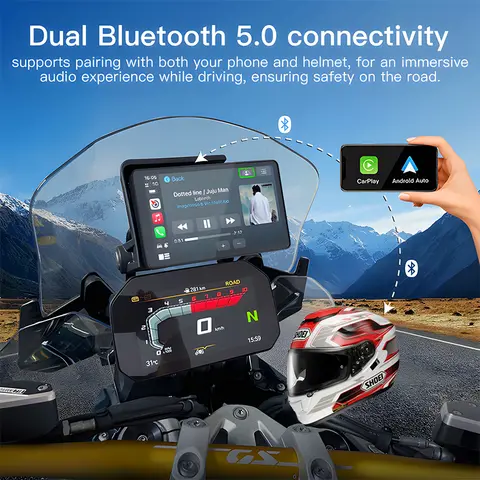 BMW 오토바이용 6인치무선 CarPlay, Android 자동 GPS 네비게이션 화면터치스크린 디스플레이, BMW 18핀 도크와 호환 가능