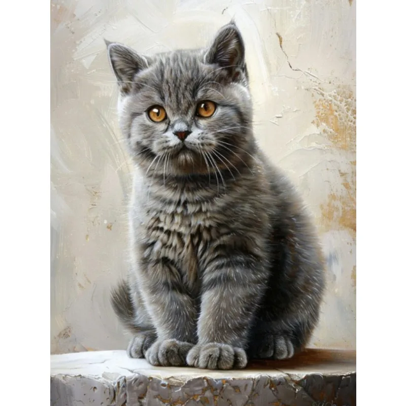 

Аристократический британский короткошерстный кот: портрет, алмазная вышивка, крестиком вышитая картина, забавное настенное искусство для любителей кошек, британский серый короткошерстный кот